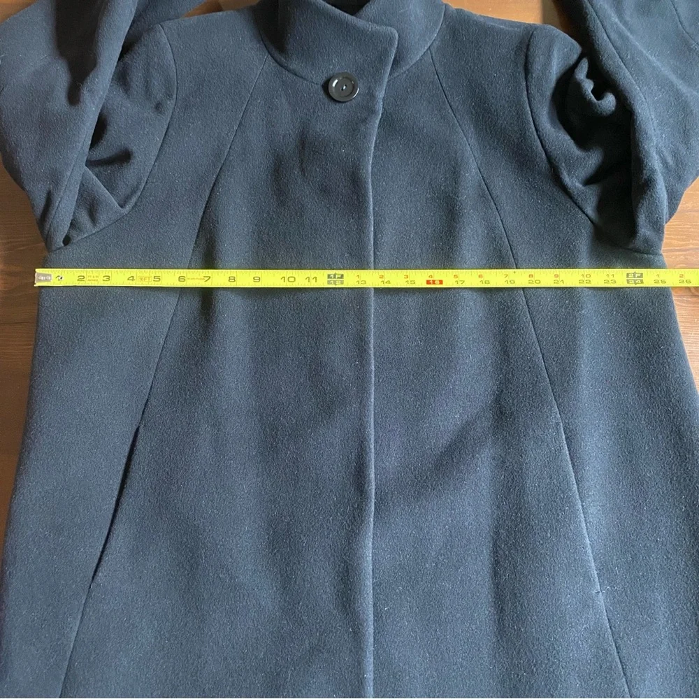 Cinzia Rocca Women’s Black Wool Angora Collared Walking Dress Coat Size 16 US - Picture 11 of 16